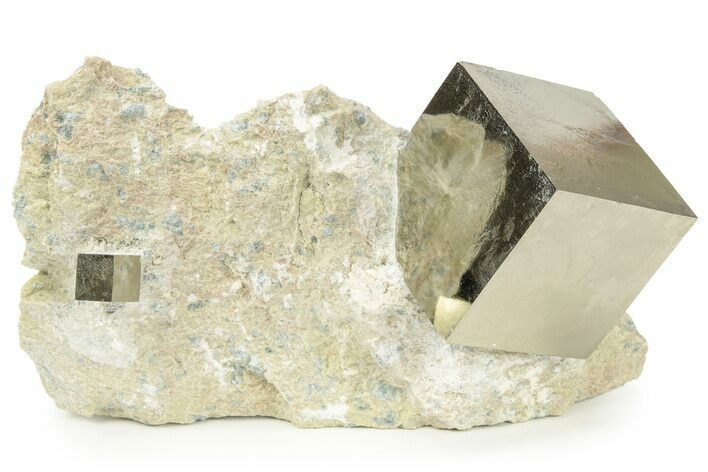 Natural Pyrite Cube In Rock - Navajun, Spain #227617